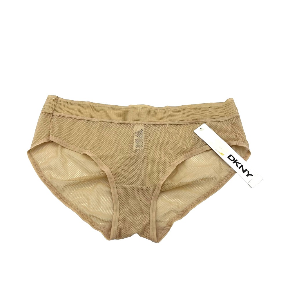 DKNY Woman's Underwear, Bikini, Lace, Size Large Style DK1030 Shade Beige 1B9